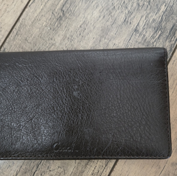 Coach Brown Leather Check Book Cover - Picture 4 of 10